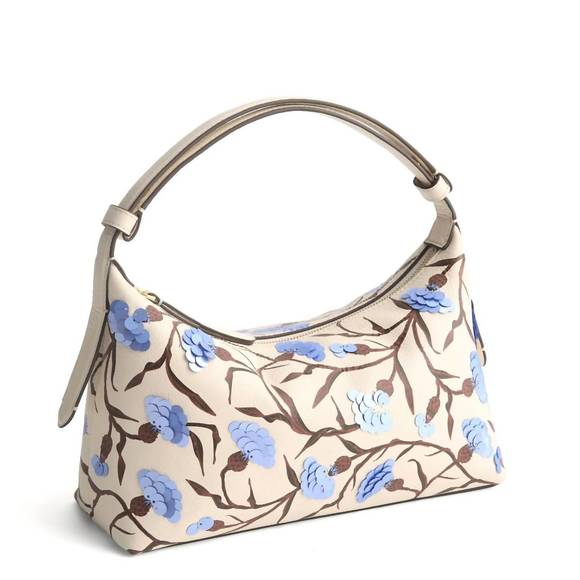 NEW VERA BRADLEY women's leather roxbury crescent shoulder bag in bachelor butto - Picture 1 of 2